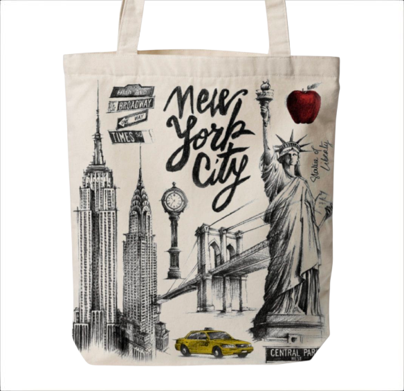 NY Pencil Tote Bag