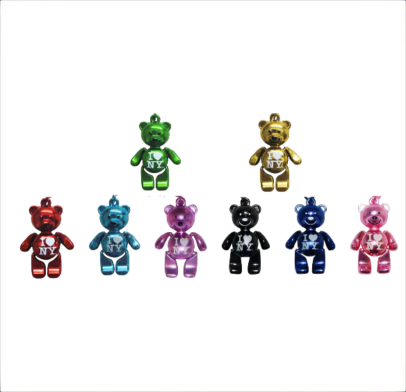 I❤️NY Shinny Teddy Bear Keychain