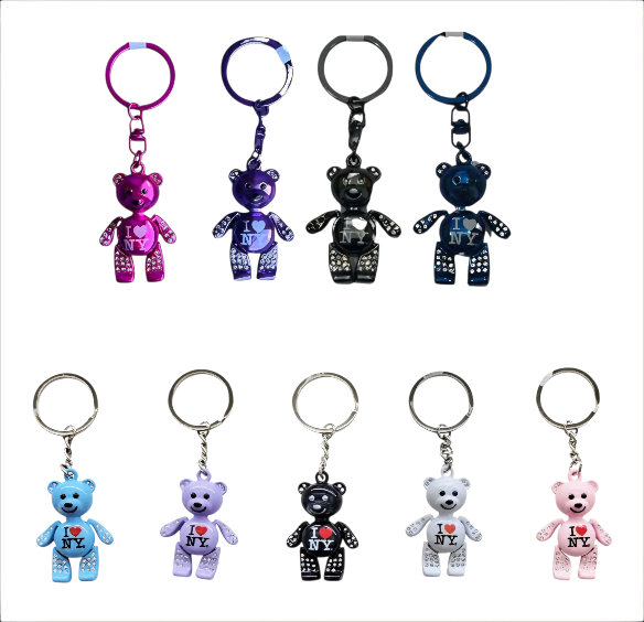 Rhinestones "I ❤️NY" Teddy bear Keychain