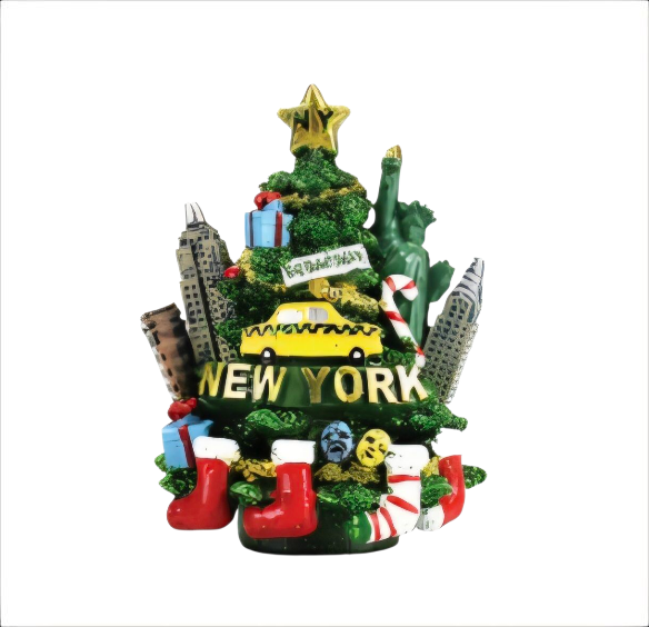 NY Christmas Tree Ornament with skyline